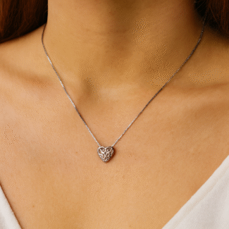 Ornate Filigree Heart Necklace